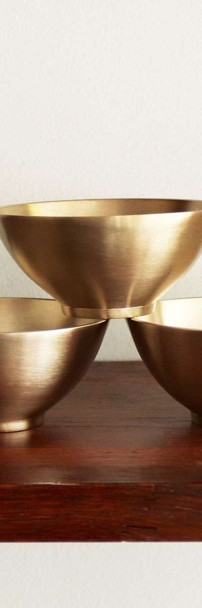 Bangja Yugi Brass Dessert Bowl 3-Piece Set