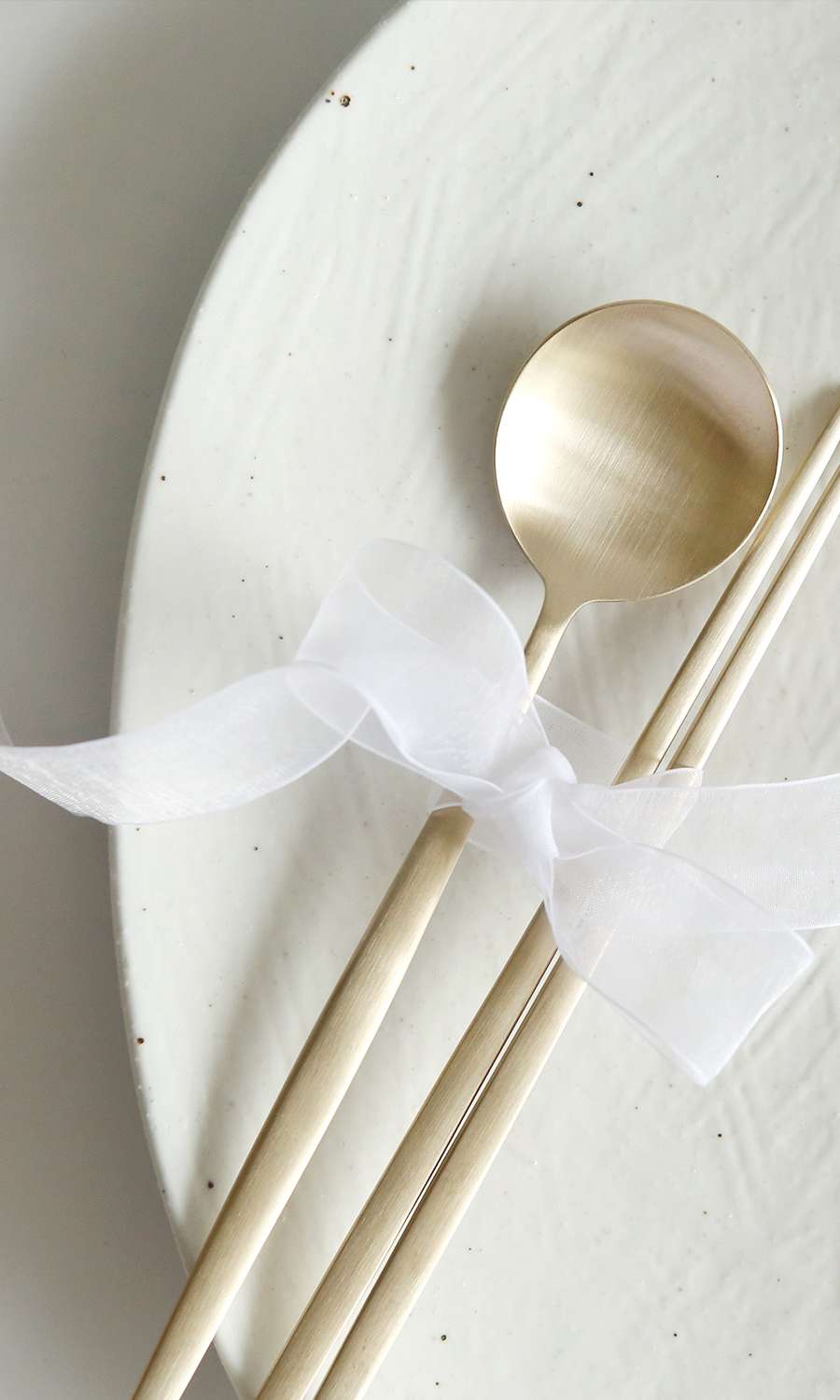 Bangja Yugi Brass Spoon and Fork Set for One