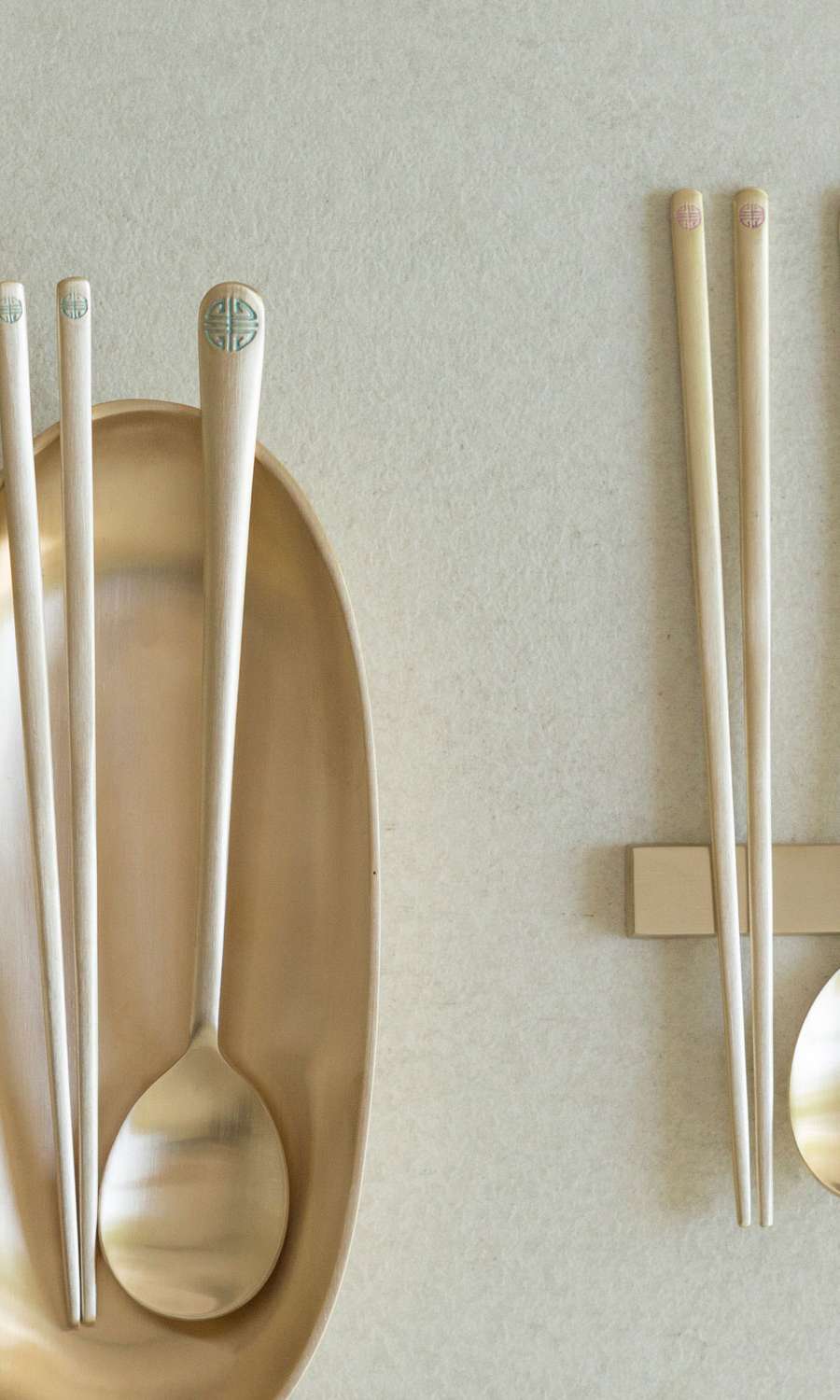 Bangjja Yugi Couple Spoon Set Yeonri Pattern 2-Person Mint Pink