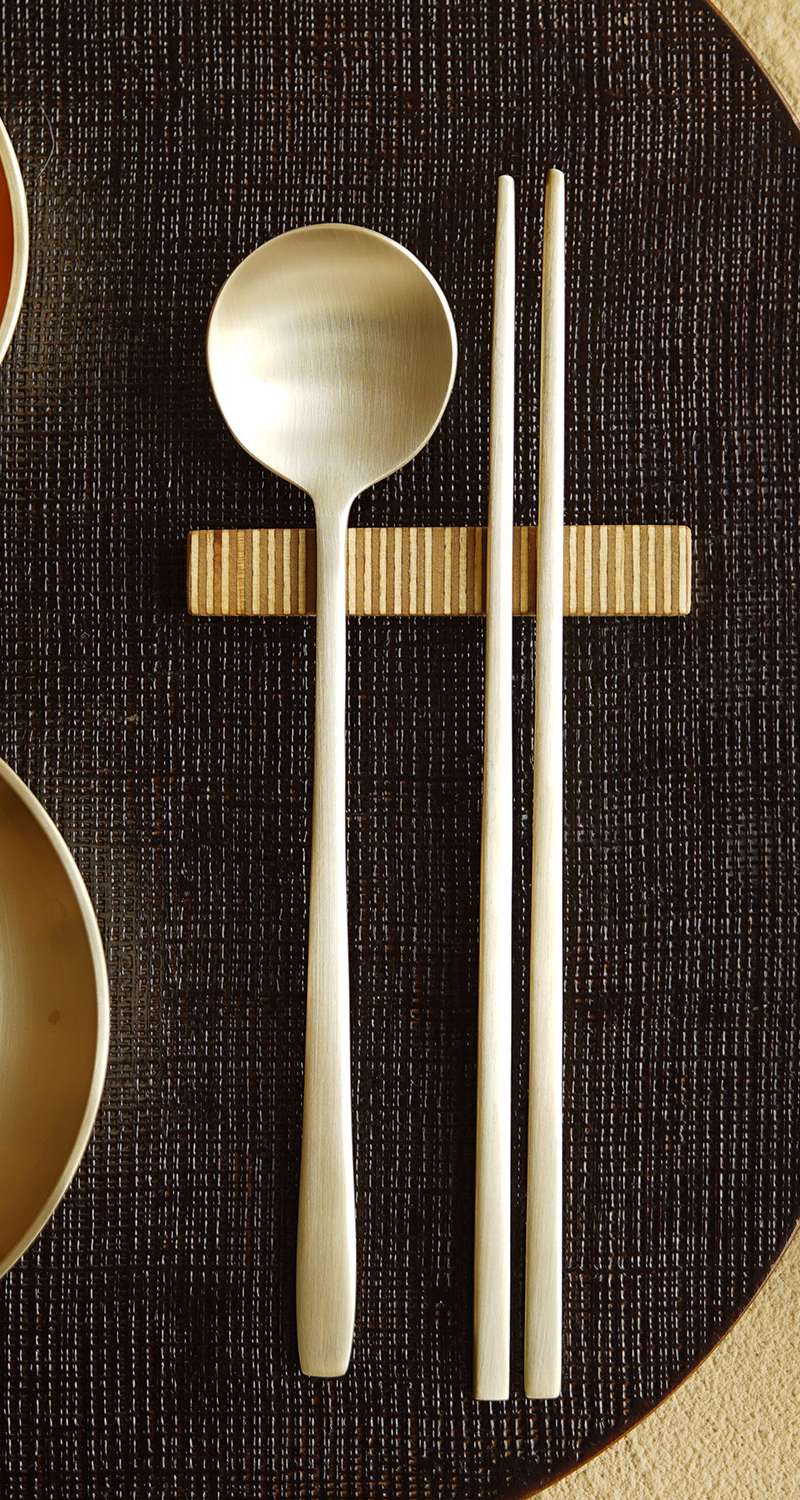 Bangjja Yugi Spoon and Chopsticks Set for One - Moon Design