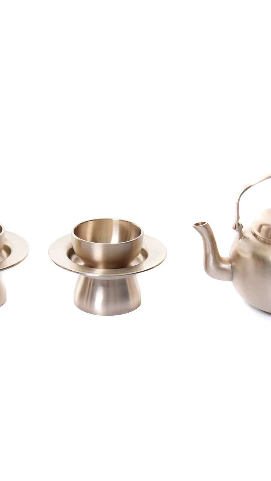 Nott Dam Bangjja Yugi Ritual Vessel Set - Yugi Kettle + Cups and Cup Stands 6-Piece