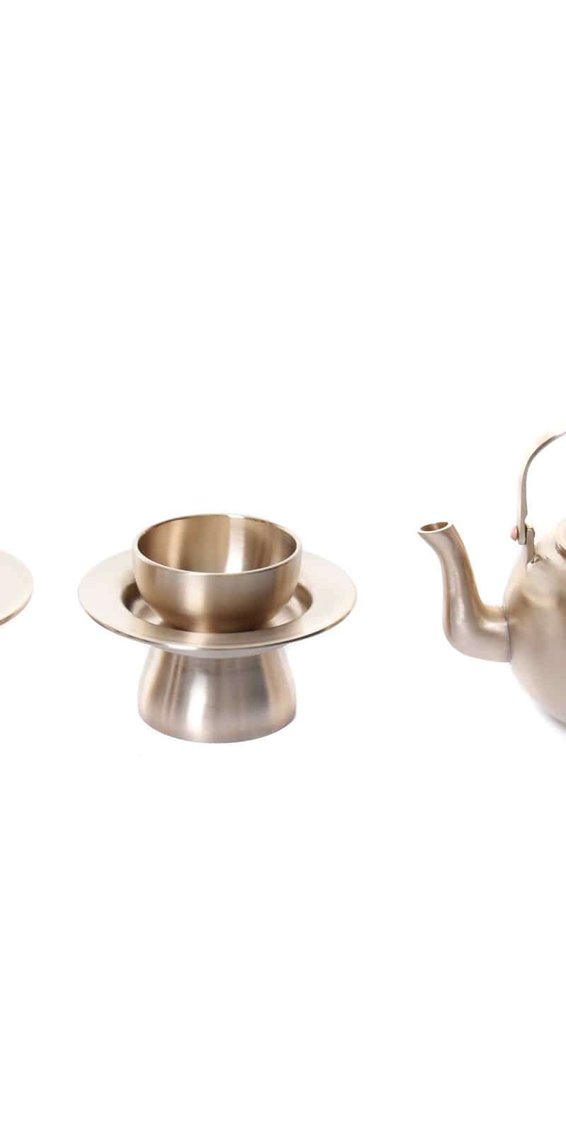 Nott Dam Bangjja Yugi Ritual Vessel Set - Yugi Kettle + Cups and Cup Stands 6-Piece