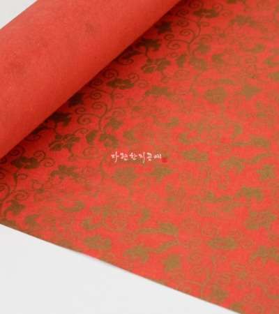 唐草紙 赤 (金分)