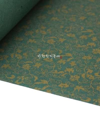 唐草紙 濃緑色（金粉）