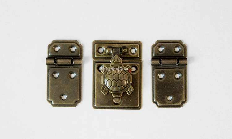 Turtle Jewelry Box Hinge Set (Antique Small)