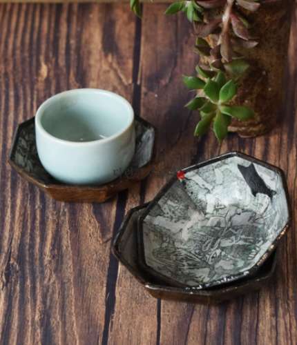 Rock Carving Concave Tea Coaster