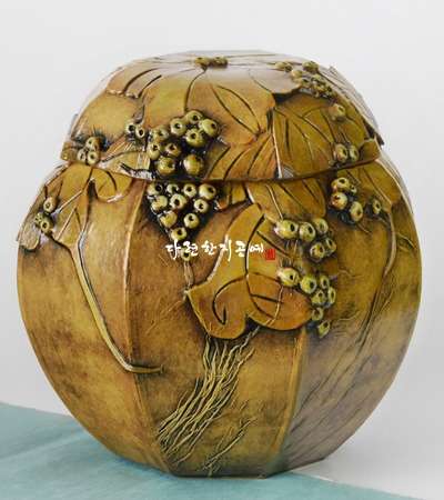 葡萄紋様韓紙米びつ 15kg