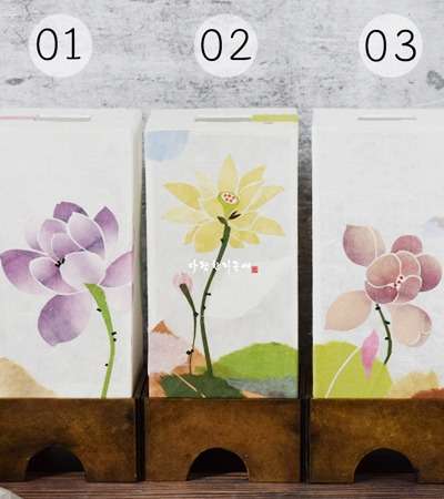 蓮花 韓紙ランプ 3種