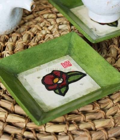 Camellia Flower Hanji Teacup Coaster
