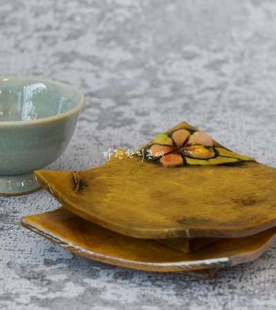 Rose of Sharon Roof Tile Tea Cup Coaster