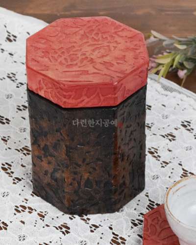 Peony Octagonal Tea Canister