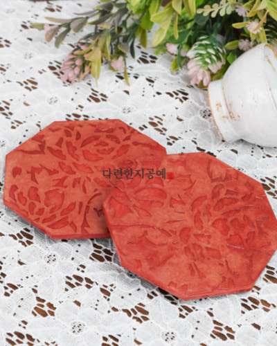 Peony Pattern Octagonal Tea Coaster