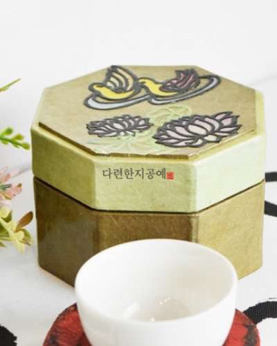 Mandarin Duck and Lotus Flower Tea Canister (Small)