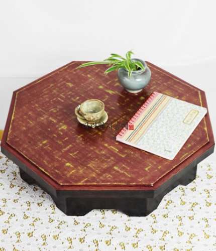 Vintage Octagonal Low Table (Red)