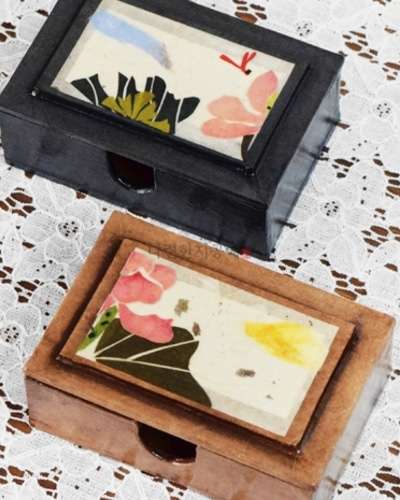 Hanji Minhwa Lotus Pattern Business Card Case