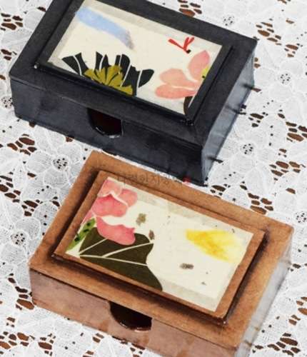 Hanji Minhwa Lotus Pattern Business Card Case