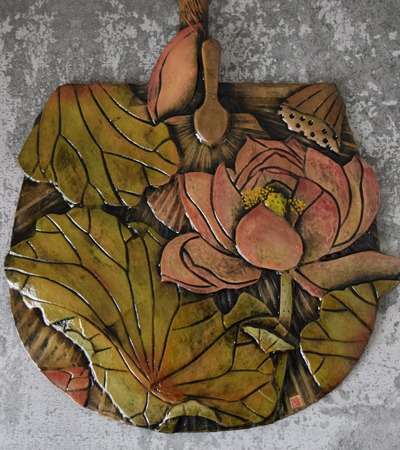 Lotus Flower Fan Wall Frame