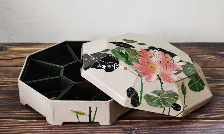 Hanji Folk Art Lotus Painting Gujeolpan