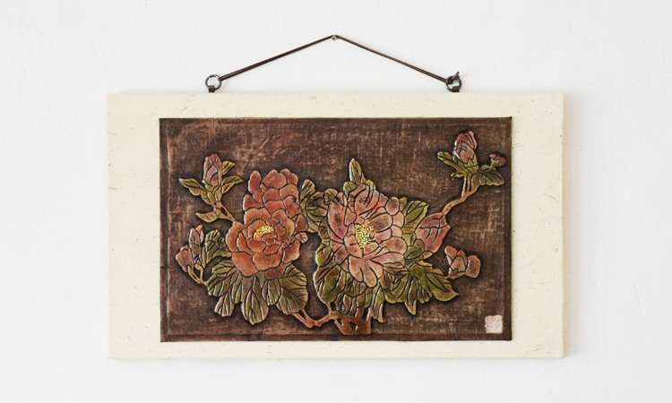 Peony Korean Hanji Framed Art