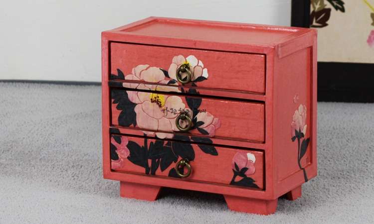 Peony Mini Drawer Organizer (3-Tier Red)