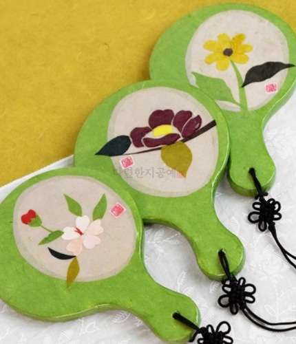Hanji Flower Embroidered Hand Mirror