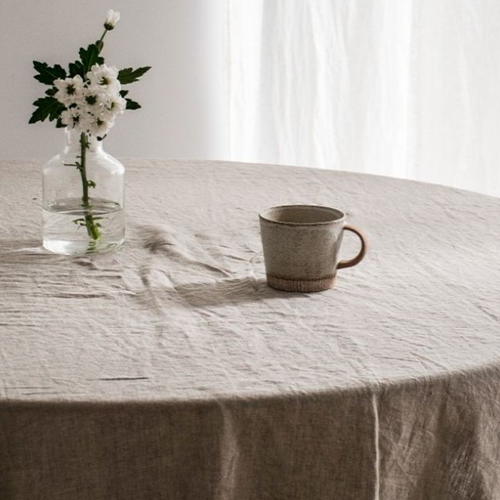 Oatmeal Linen Tablecloth 4 Size