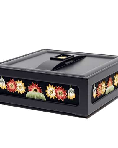 Embroidered Sewing Box with Chrysanthemum (Traditional Pincushion)