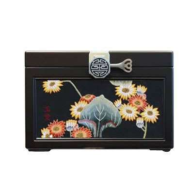 Embroidered Box with Chrysanthemum Design (Small)