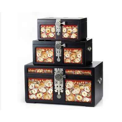 Golden Peony Embroidered Box (Large)