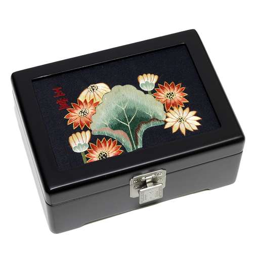 Small Jewelry Box with Chrysanthemum Embroidery