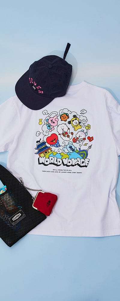 BT21 WORLD VOYAGE 半袖Tシャツ ホワイト