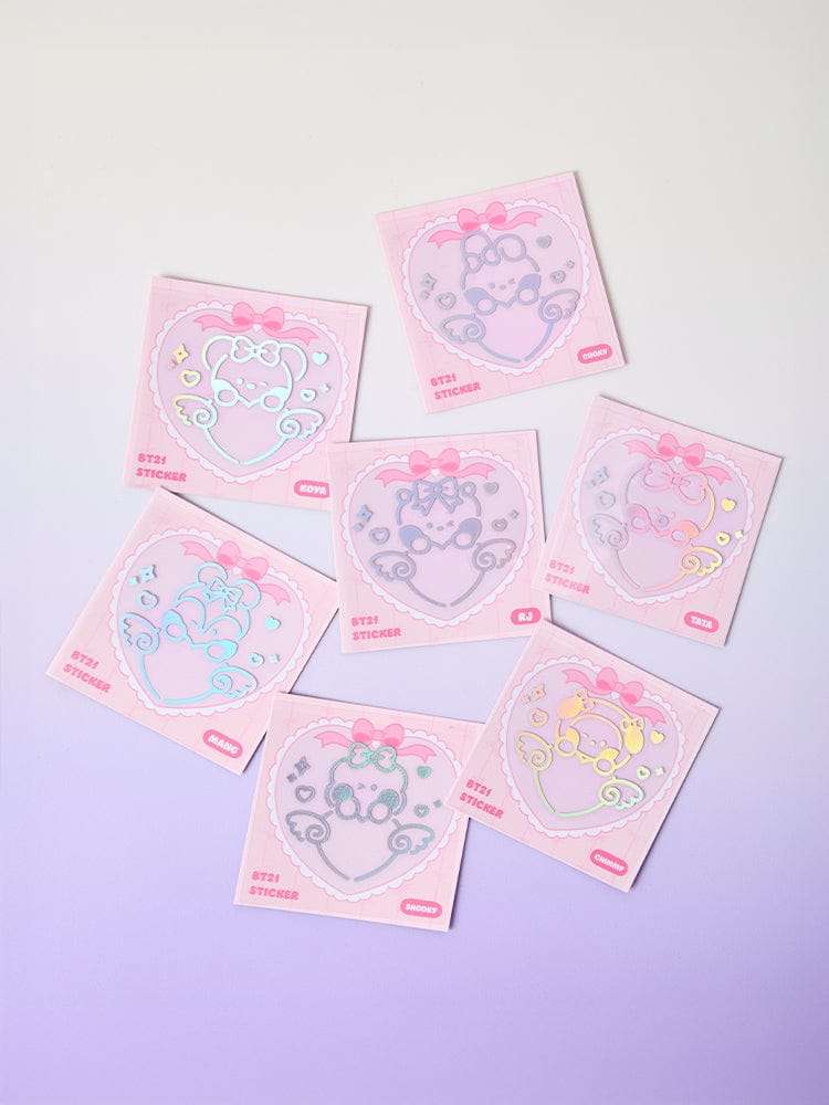 BT21 Mang & Friends Ribbon You Hologram Medium Sticker (2 Pieces)