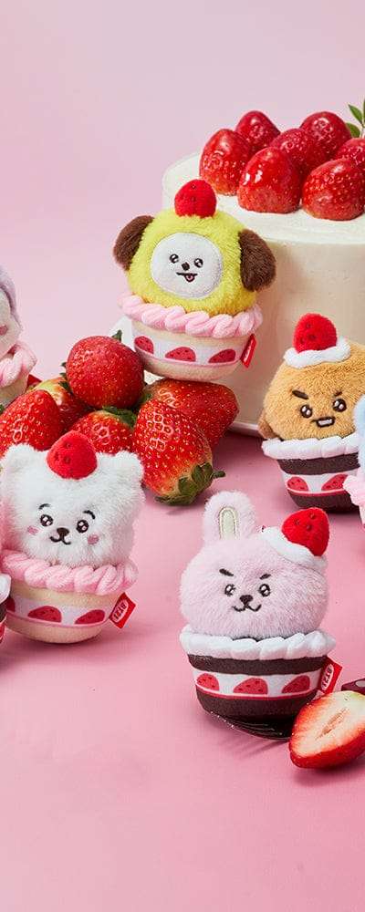 BT21 ストロベリーパーティ ストロベリータルト ぬいぐるみキーリング