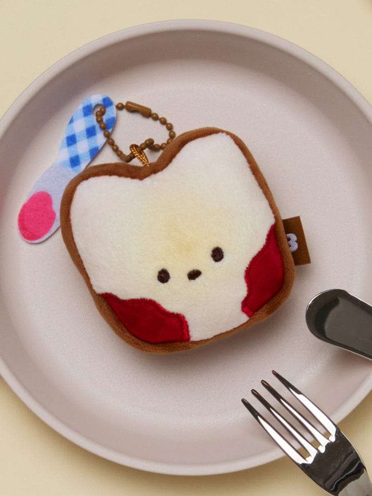 LINE Friends Mini Dessert Cafe Bunny Jam Toast Plush Keyring