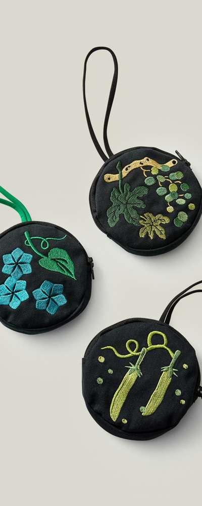 [Includes Grass and Insect Painting Tag Gift] Grass and Insect Painting Summer Coin Purse 3 Types