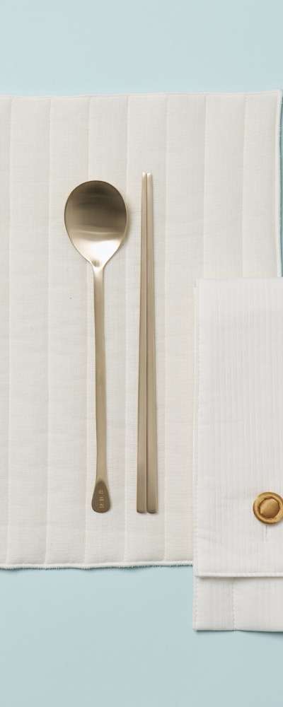 Yugi Spoon and Spork Set with Quilted Placemat (Large) - HoHoDANG
