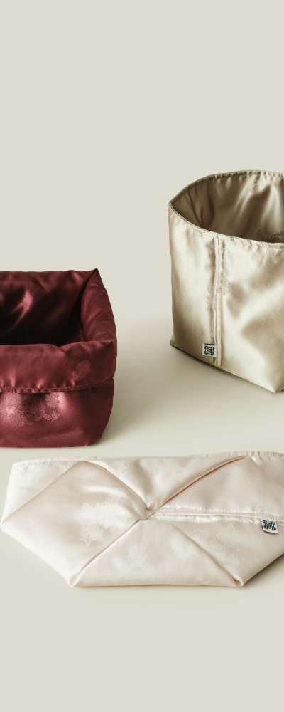 Two-Tone Quilted Storage Basket Set of 3