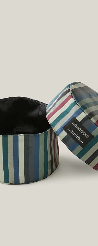 Two-Tone Round Quilted Storage Box
