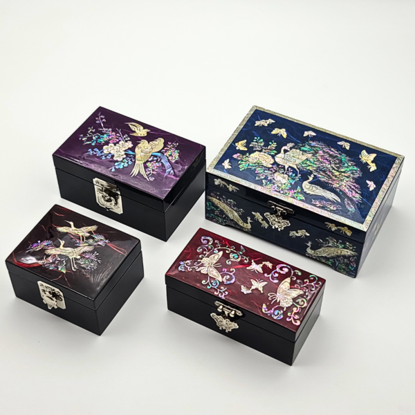 Mother-of-Pearl Lacquerware Hanji Traditional Korean Ring Box Jewelry Box Decorative Gift