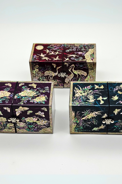 Mother-of-Pearl Lacquer Hangjae Dual-Lid Jewelry Box Large - Korean Traditional Craft Gift