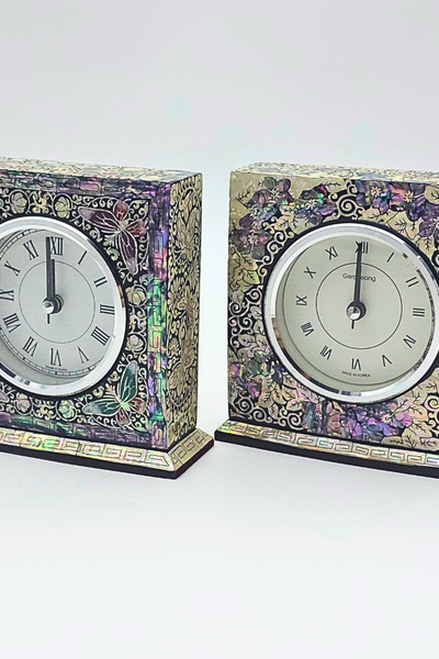 Traditional Craft Mother-of-Pearl Lacquerware Desk Clock - Foreign Gift Korean Souvenir