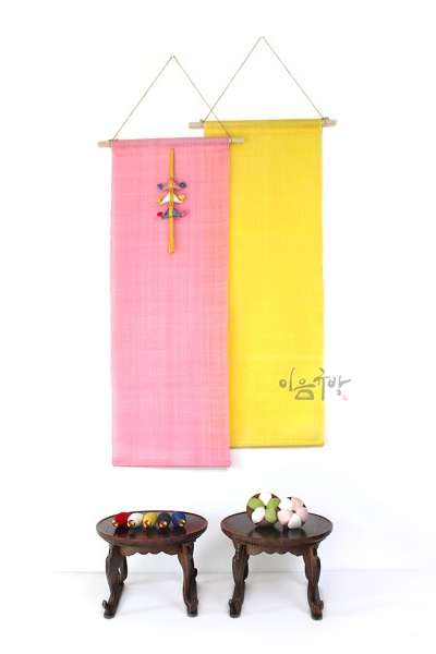 Elegant Ramie Cloth Panel - Room Divider, Fabric Art, Wall Hanging
