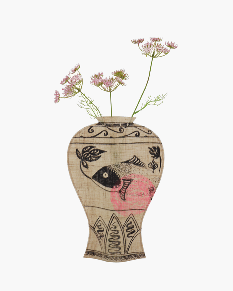 Ramie Buncheong Fabric Vase Cover