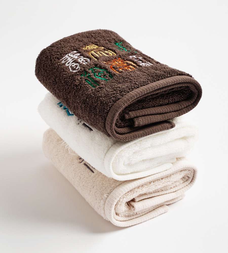 Hundred Longevity and Hundred Blessings Towel 3-Piece Set