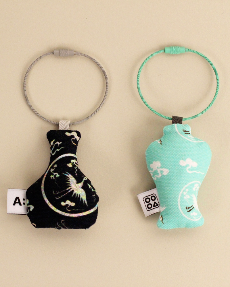 Celadon and Mother-of-Pearl Keyring