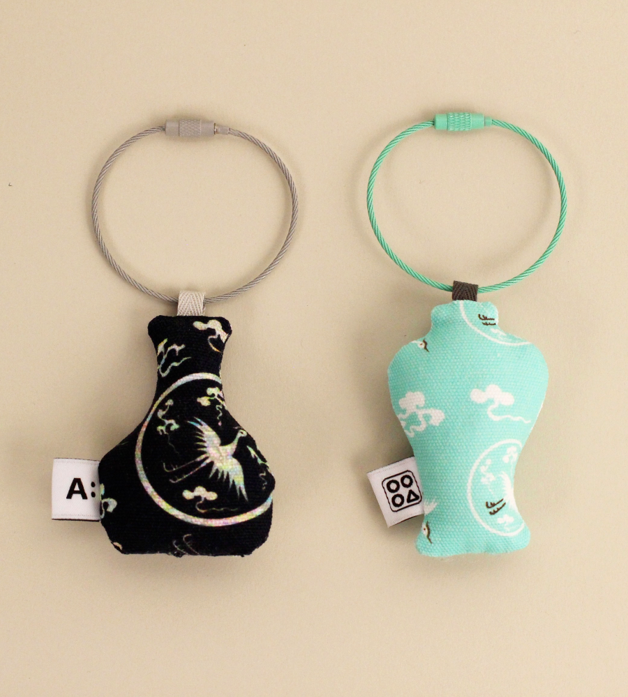 Celadon and Mother-of-Pearl Keyring
