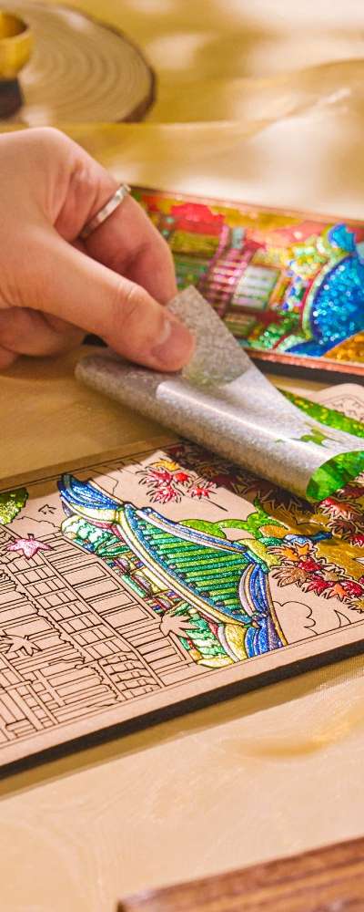 Palace Four Seasons Glitter Art - Gyeongbokgung Autumn Foliage