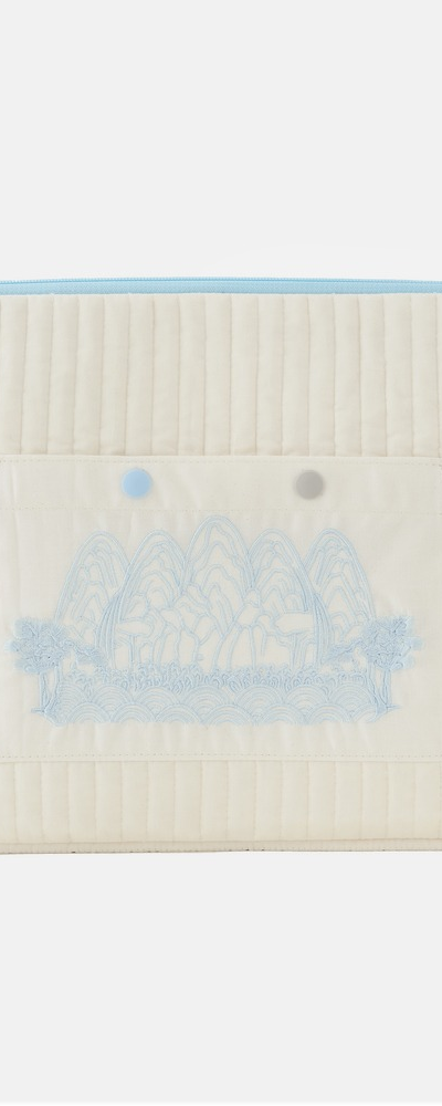 Ilwol-Obong-do Quilted Notebook Pouch (Ivory/Cotton)
