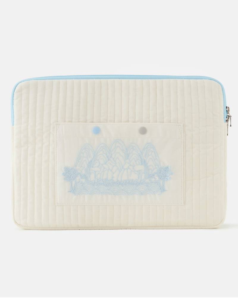 Ilwol-Obong-do Quilted Notebook Pouch (Ivory/Cotton)
