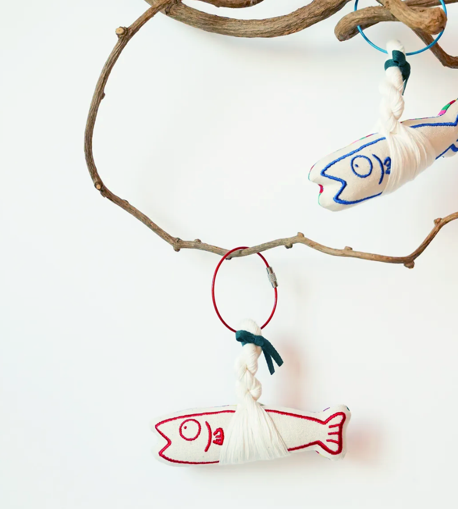 Lucky Dried Pollock and Good Fortune Magnet Keyring